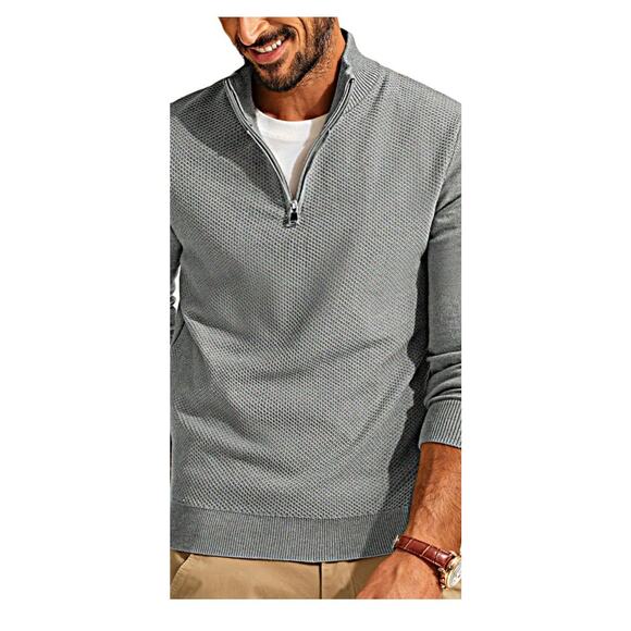 PJ PAUL JONES Men's Quarter Zip Sweater Slim Fit Long Sleeve Casual Pullover Sm - Picture 2 of 16